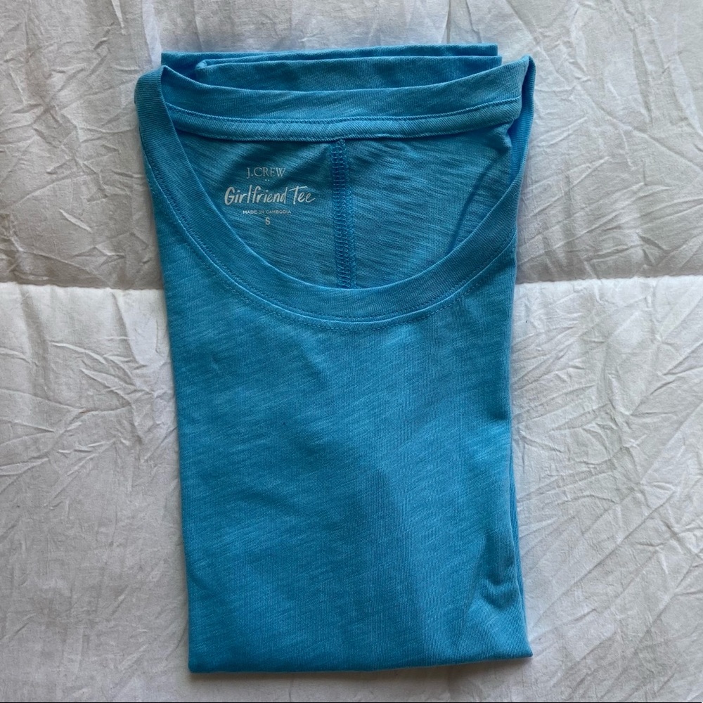 NWT! J. Crew Girlfriend Crewneck Tee Blue & Black - Picture 4 of 7